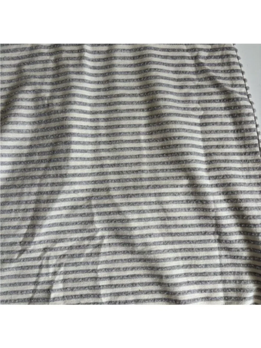 Sol Angles White and Gray Striped Sleeveless Maxi Knit Dress - M